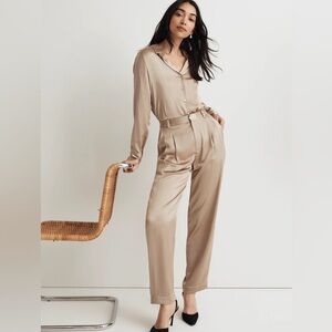 Madewell Women's The Turner Tapered Pant in Satin NWT size 14